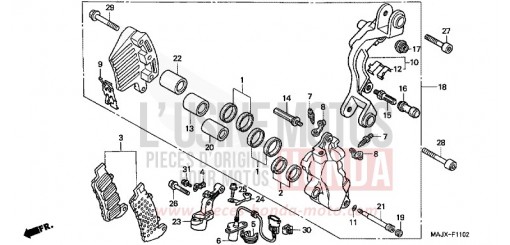 BREMSSATTEL, L. VORNE (ST1100A) ST1100AX de 1999